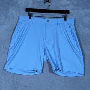 REDVANLY Shorts Mens Large Blue Golf Performance Woven Stretch Lightweight